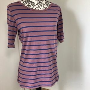 LulaRoe Gigi, size L, lightly used - good condition.  Lght purple w/blue stripe.